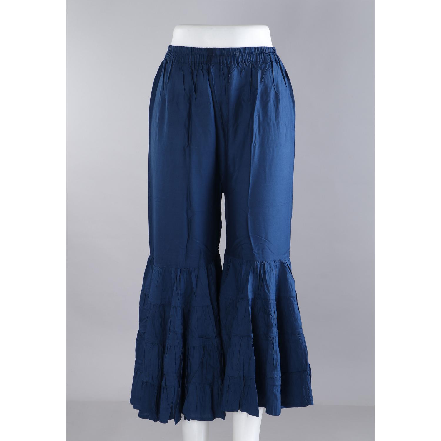 Teal Blue Colour Sharara Pants