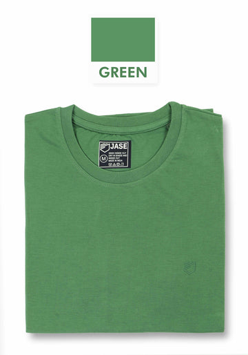 Jase Green Color Cotton Jersey Half Sleeve Round Neck Tshirt