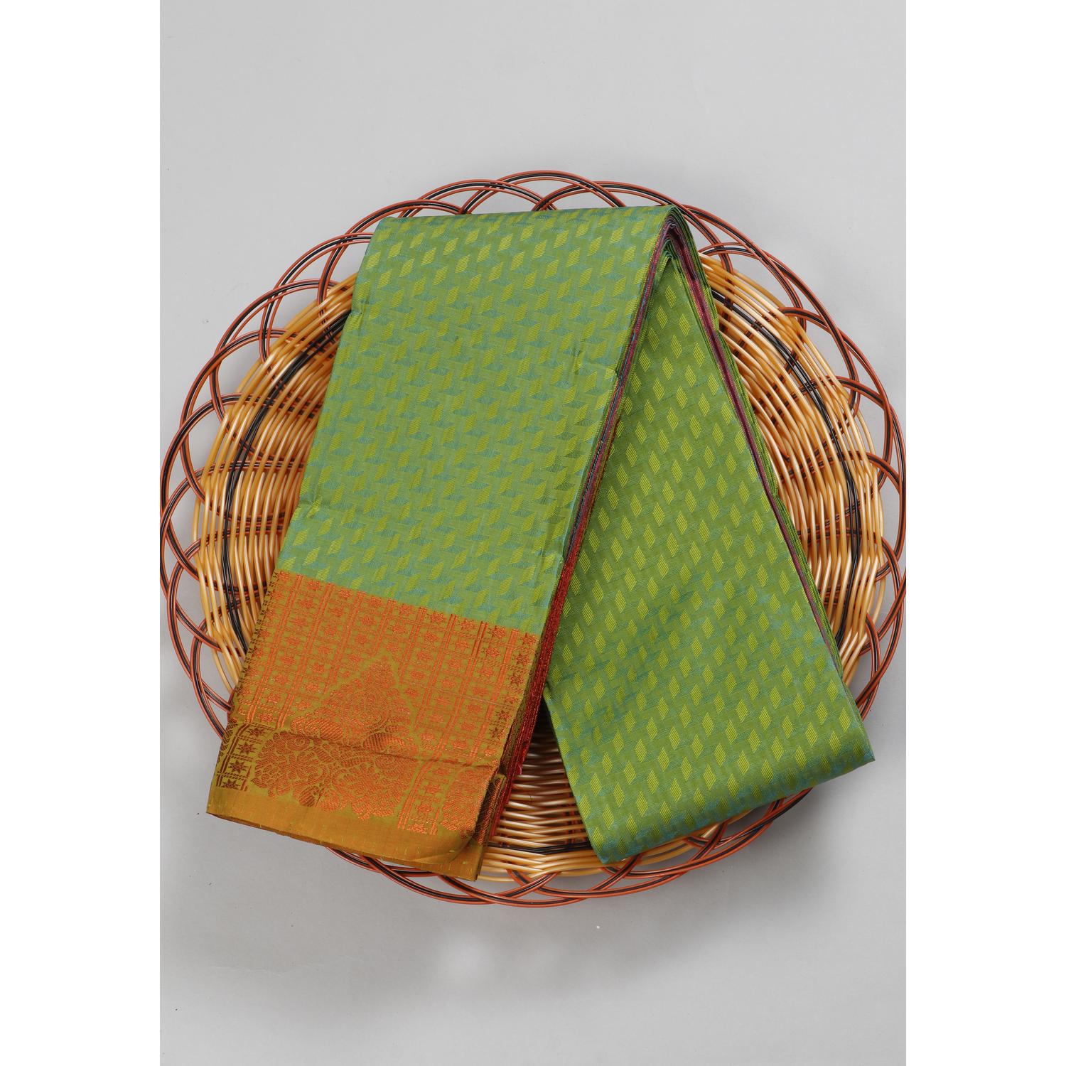 Green Colour Aparna Saree with Golden Border