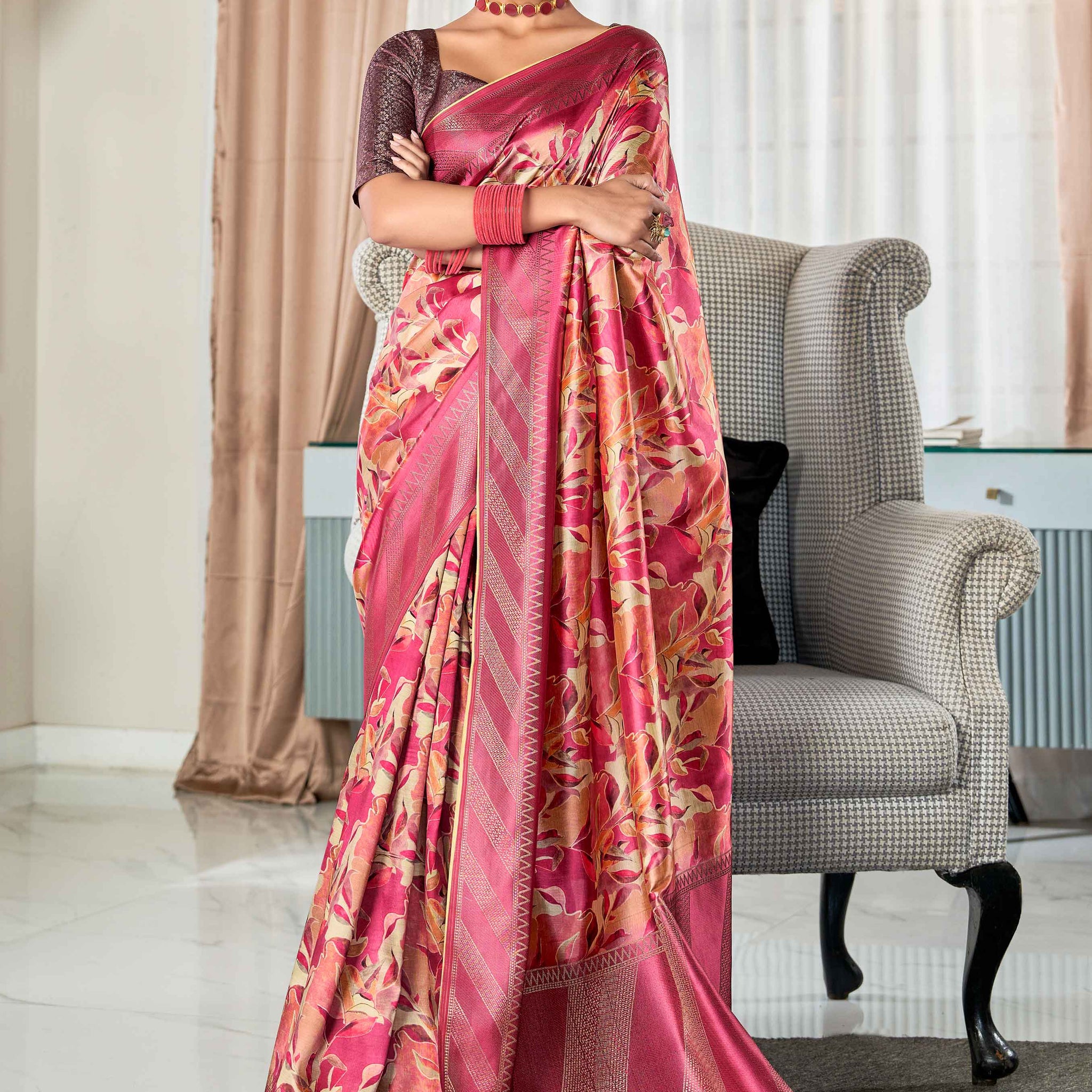 Multi Colour Fancy Silk Saree