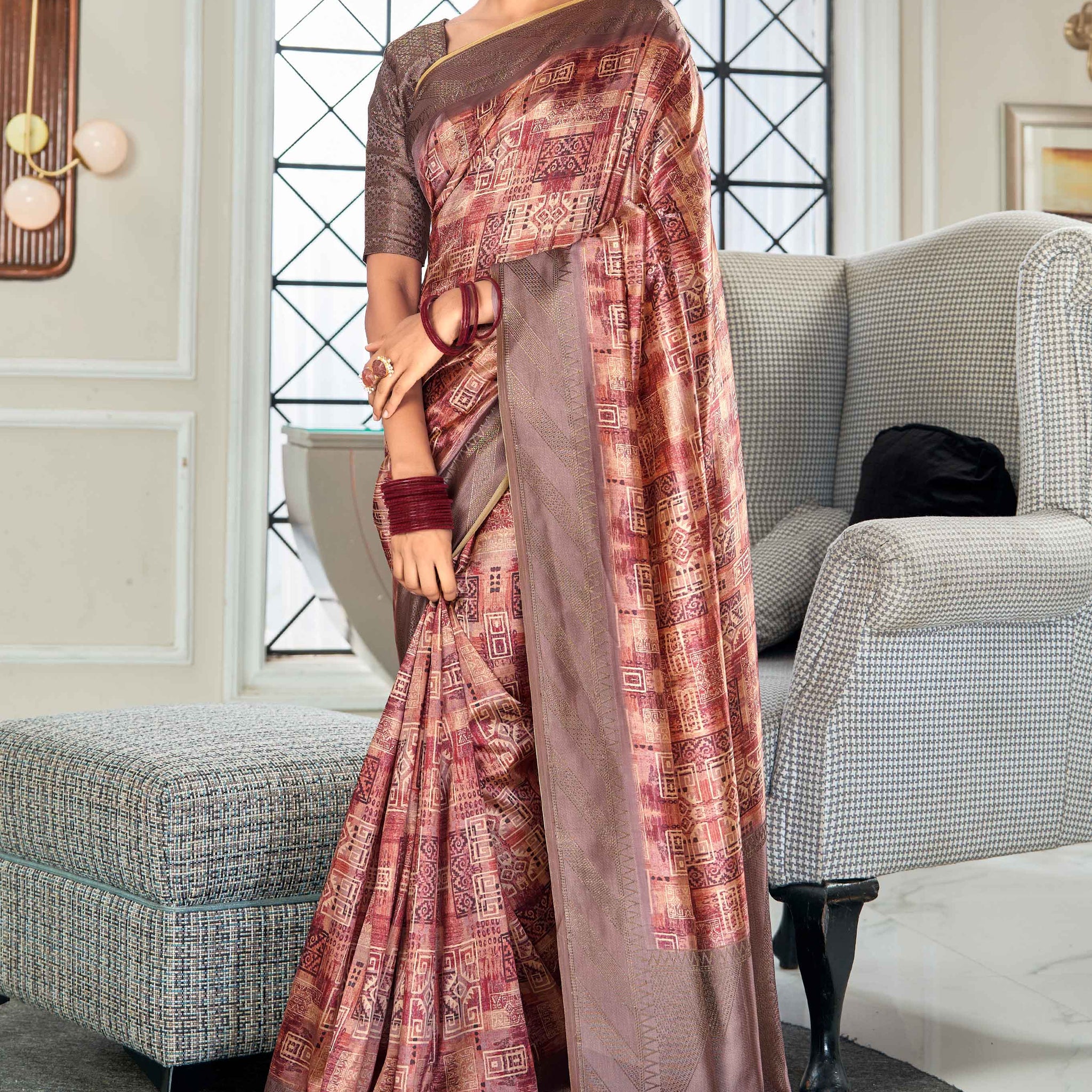 Multi Colour Fancy Silk Saree