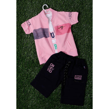 Pink & Navy Blue Colour Boys Suit