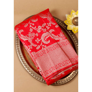 Red Colour Banarasi Silk Saree