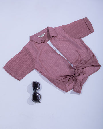 Women Onion Pink Colour Crop Top