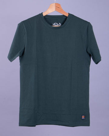 Nativebull Dark Green Color Cotton Half Sleeve Round Neck T Shirt