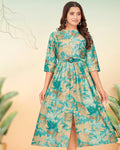 Buy Designer Sky Blue Colour Printed Women's Kurti