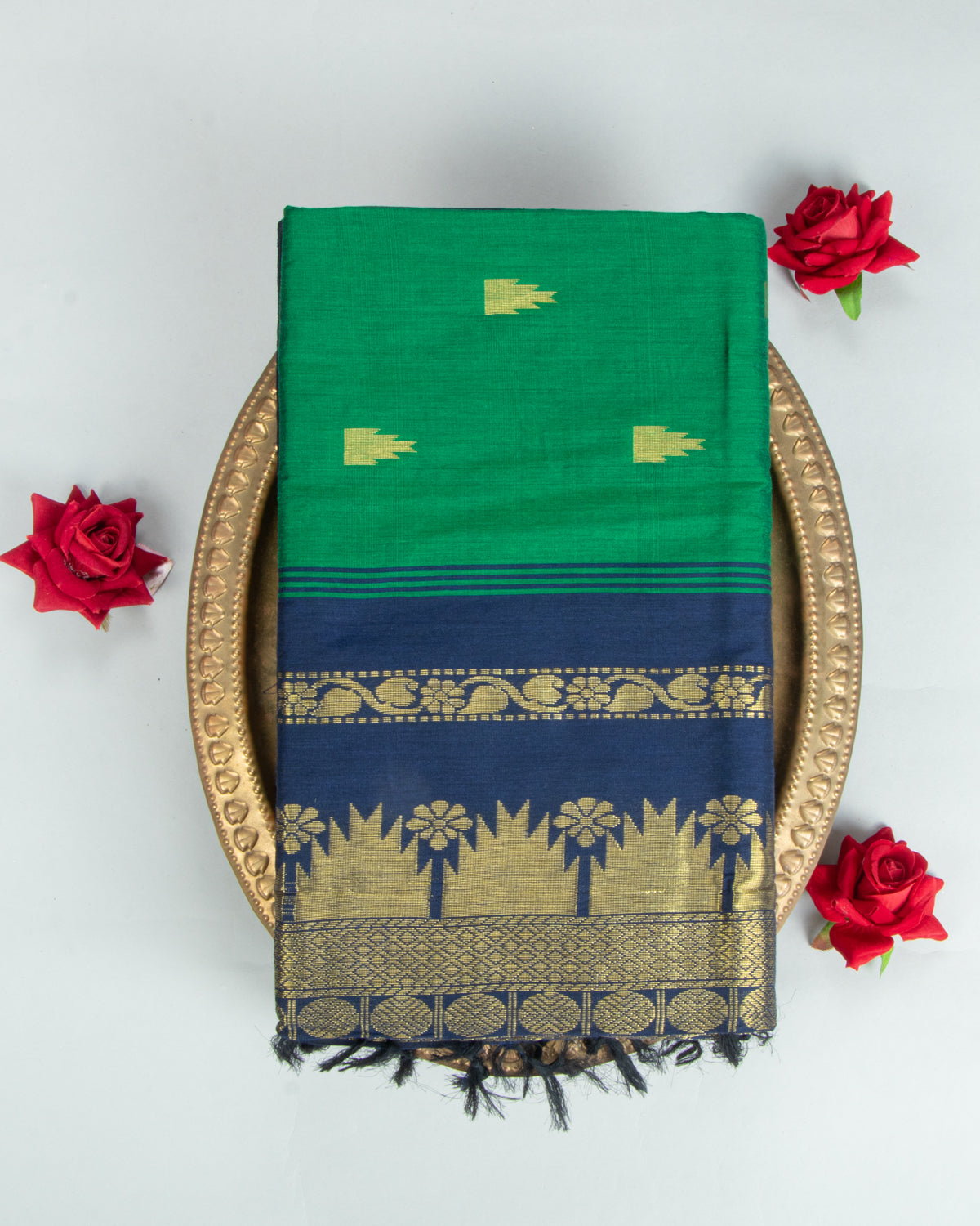 Green Colour Kalyani Cotton Saree