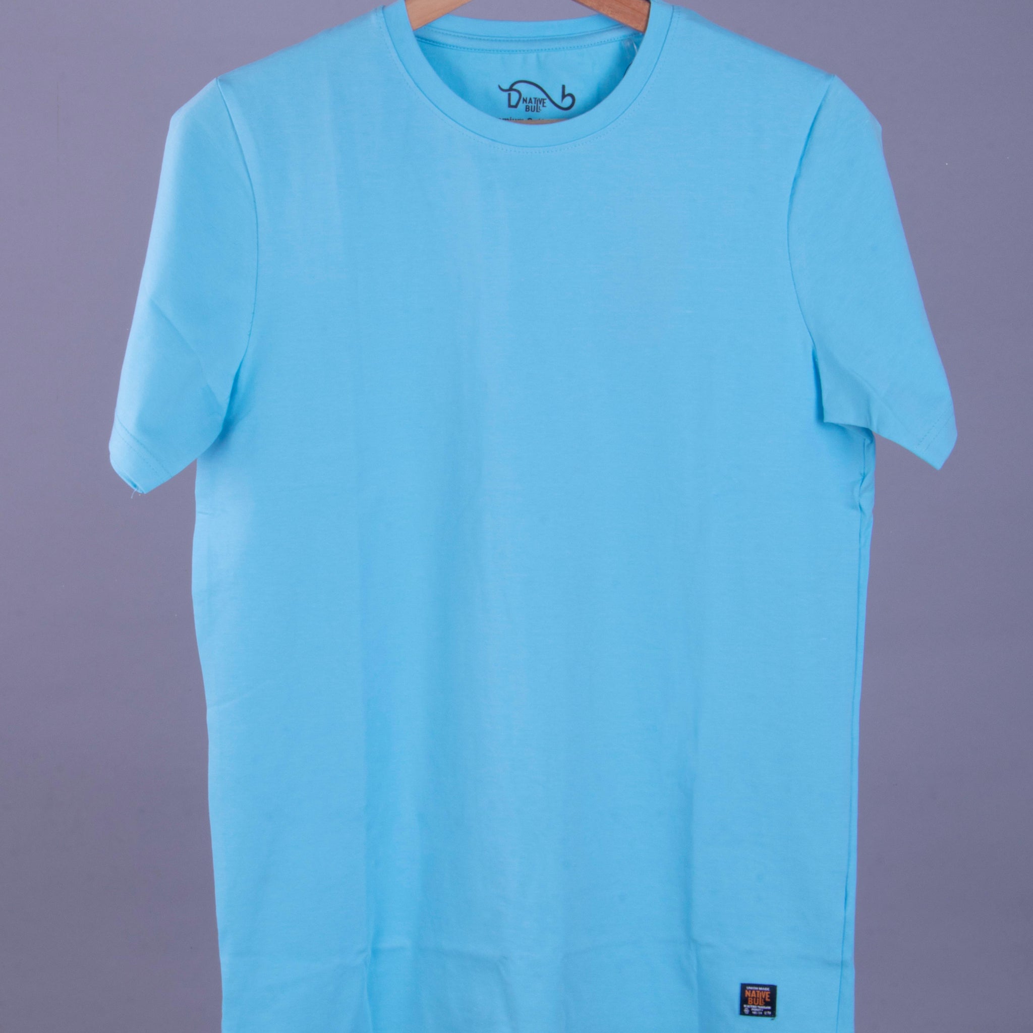 Nativebull Sky Blue Color Cotton Half Sleeve Round Neck T Shirt