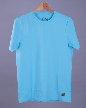 Nativebull Sky Blue Color Cotton Half Sleeve Round Neck T Shirt