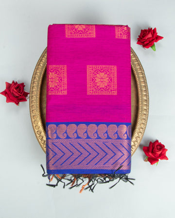 Pink Colour Kalyani Cotton Saree