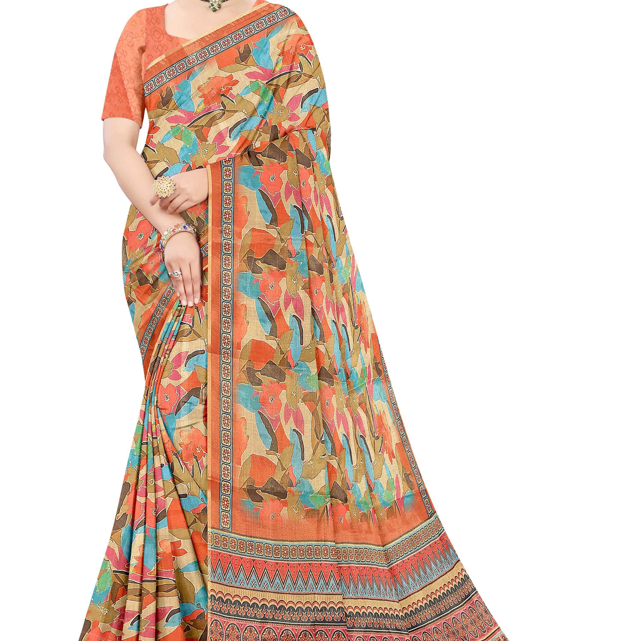 Multi Colour Fancy Silk Saree