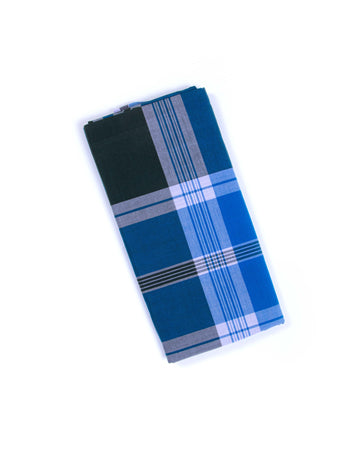 999 Brand Blue Checkered 2.10 m Stitched Lungi