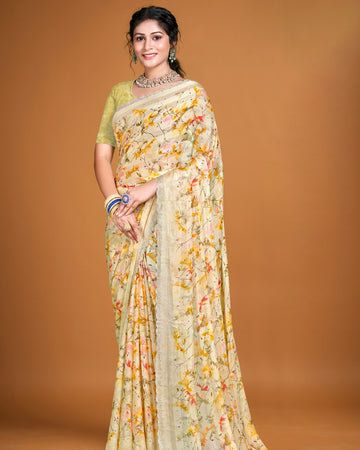 Sandal Colour Fancy Saree