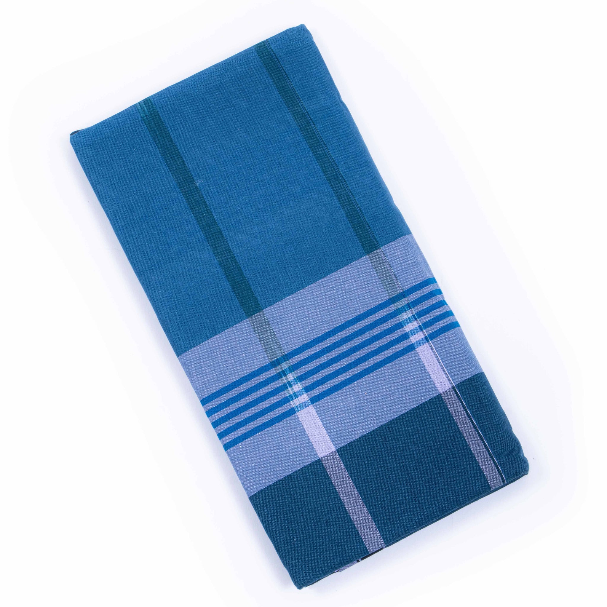 Sangu Brand Blue Checkered 2.10 m Stitched Lungi