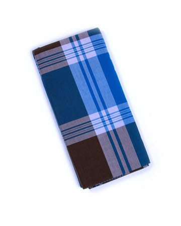 999 Brand Blue Checkered 2.10 m Stitched Lungi