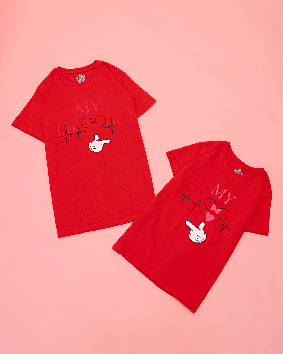 Red Printed Couple T Shirt