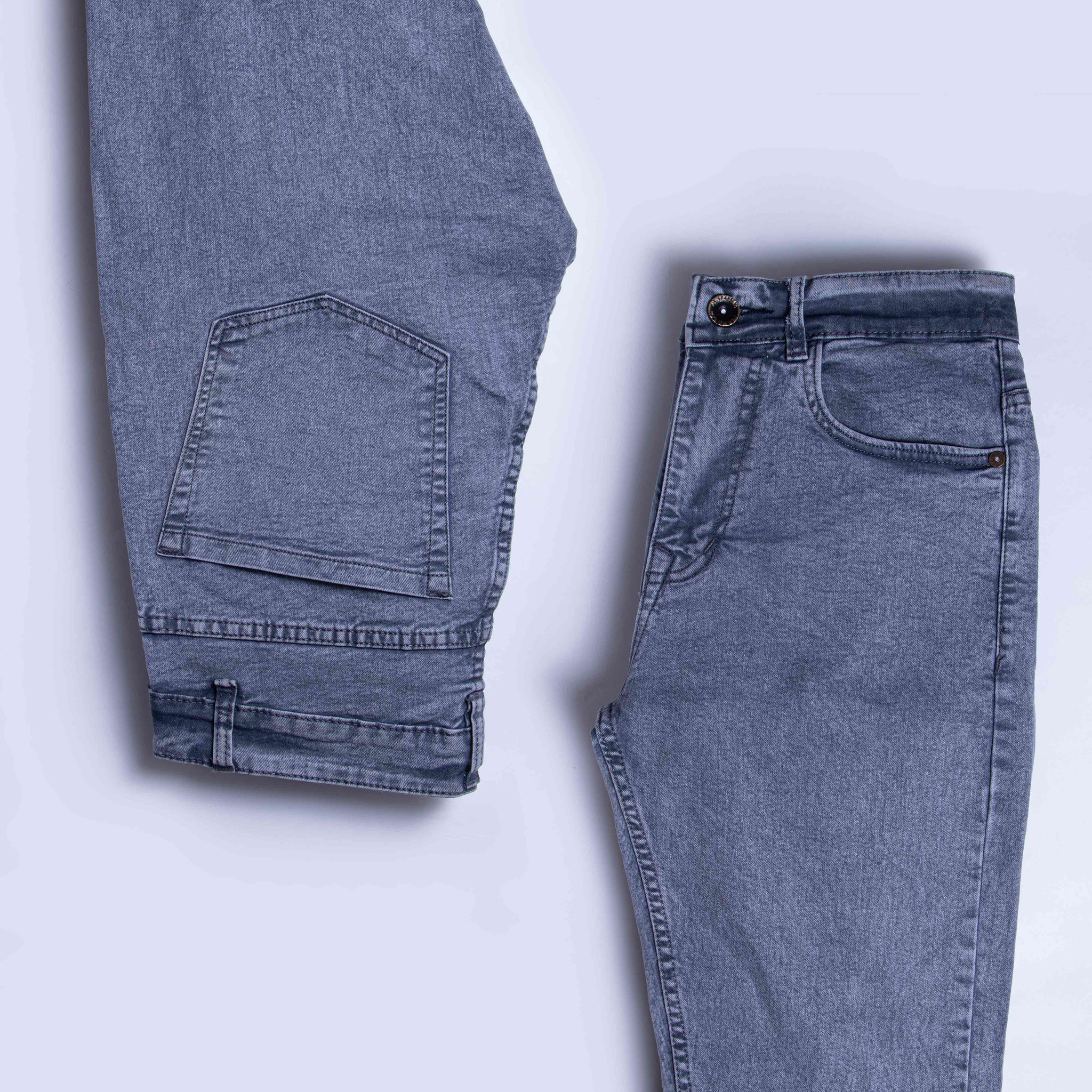 Men's Slim Fit Grey Colour Jeans Pants