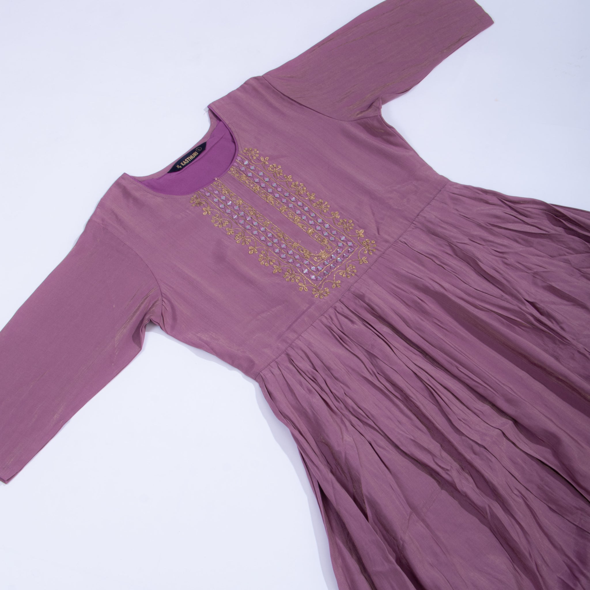 Designer Purple Colour Embroidered Women's Kurti