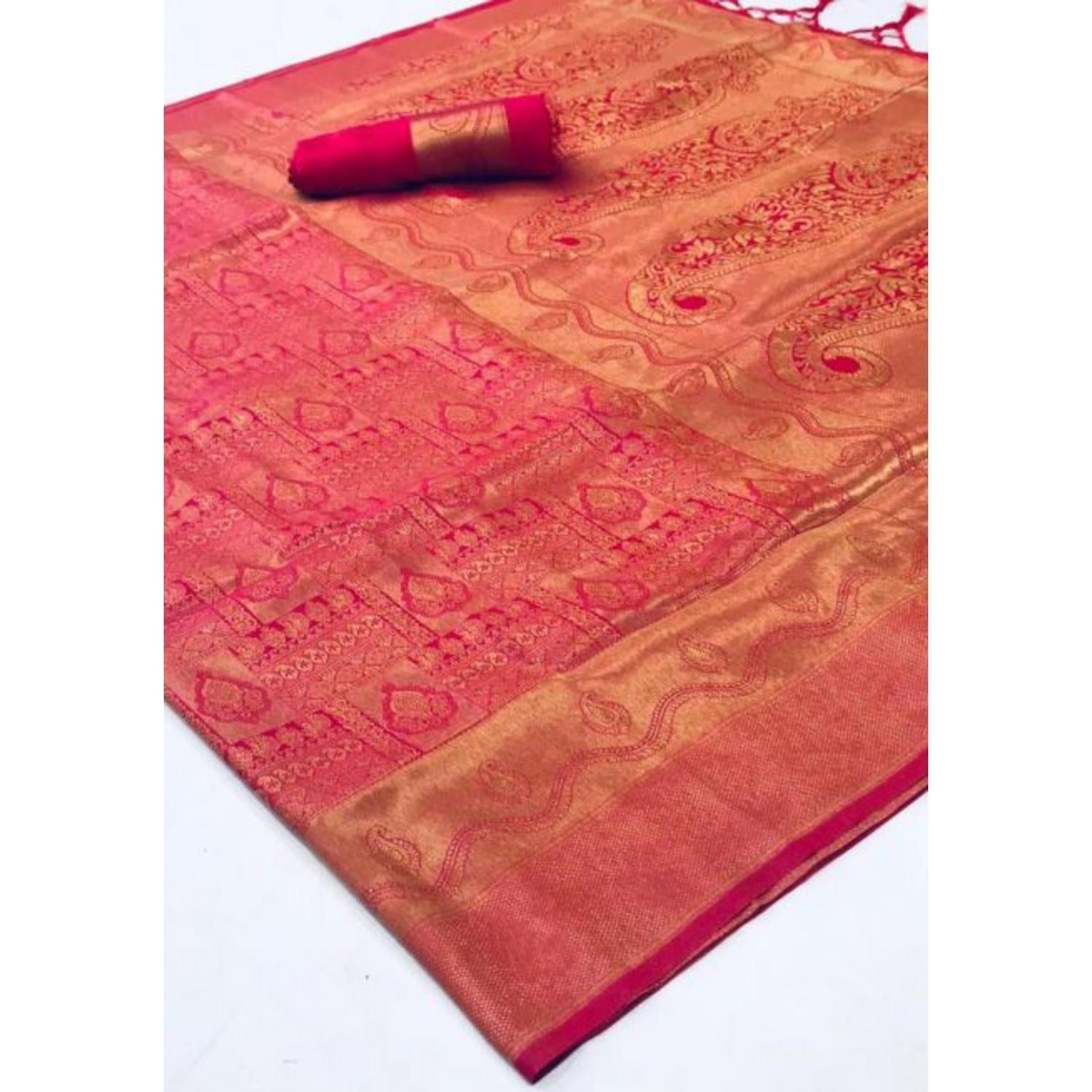 Dark Pink Colour Fancy Silk Saree