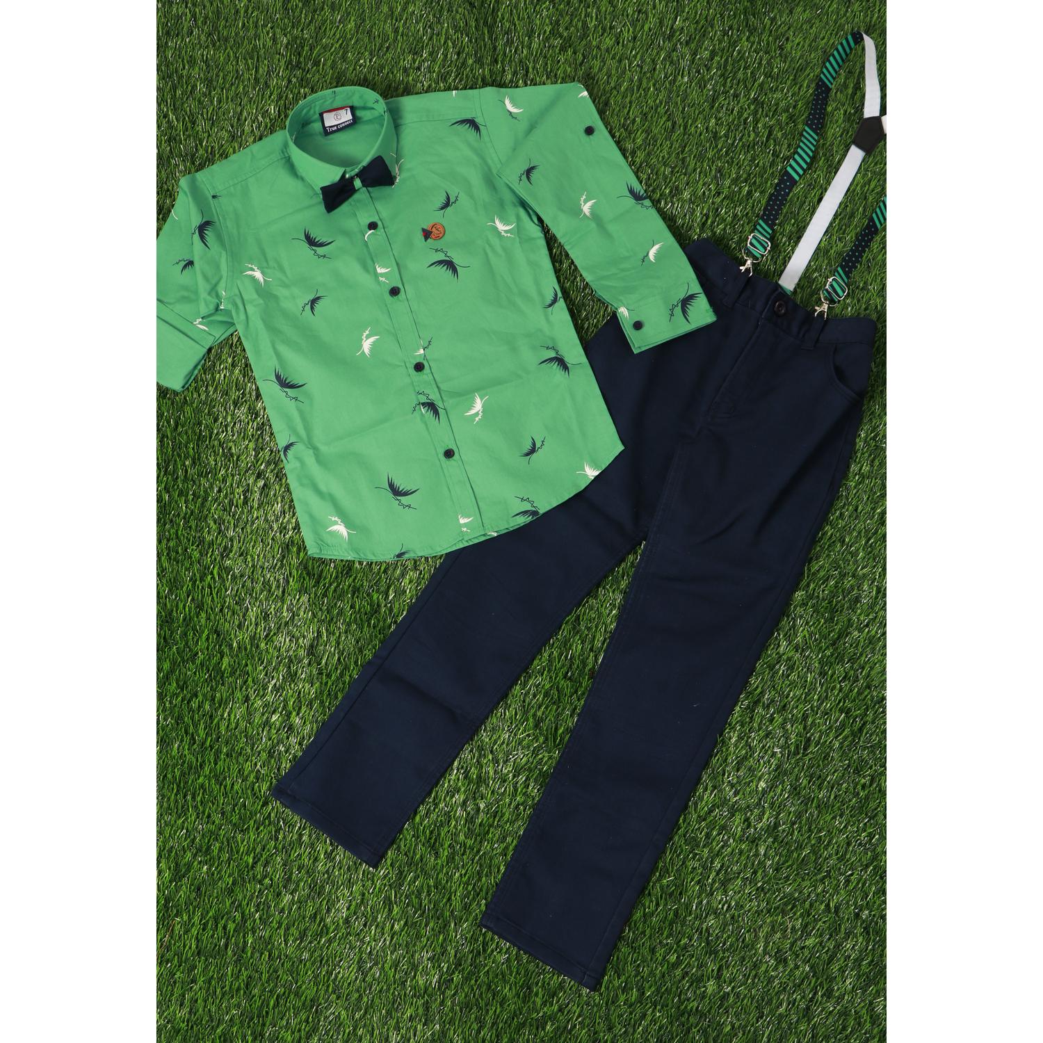 Green & Navy Blue Colour Boys Suit