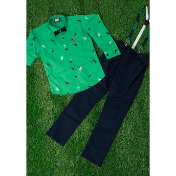 Green & Navy Blue Colour Boys Suit