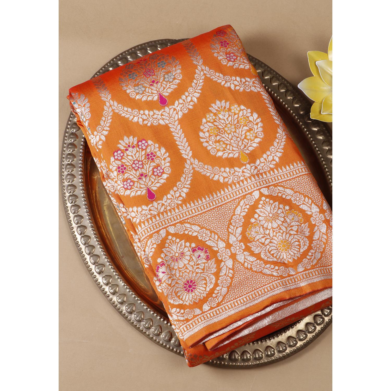 Orange Colour Banarasi Silk Saree