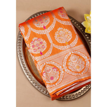 Orange Colour Banarasi Silk Saree