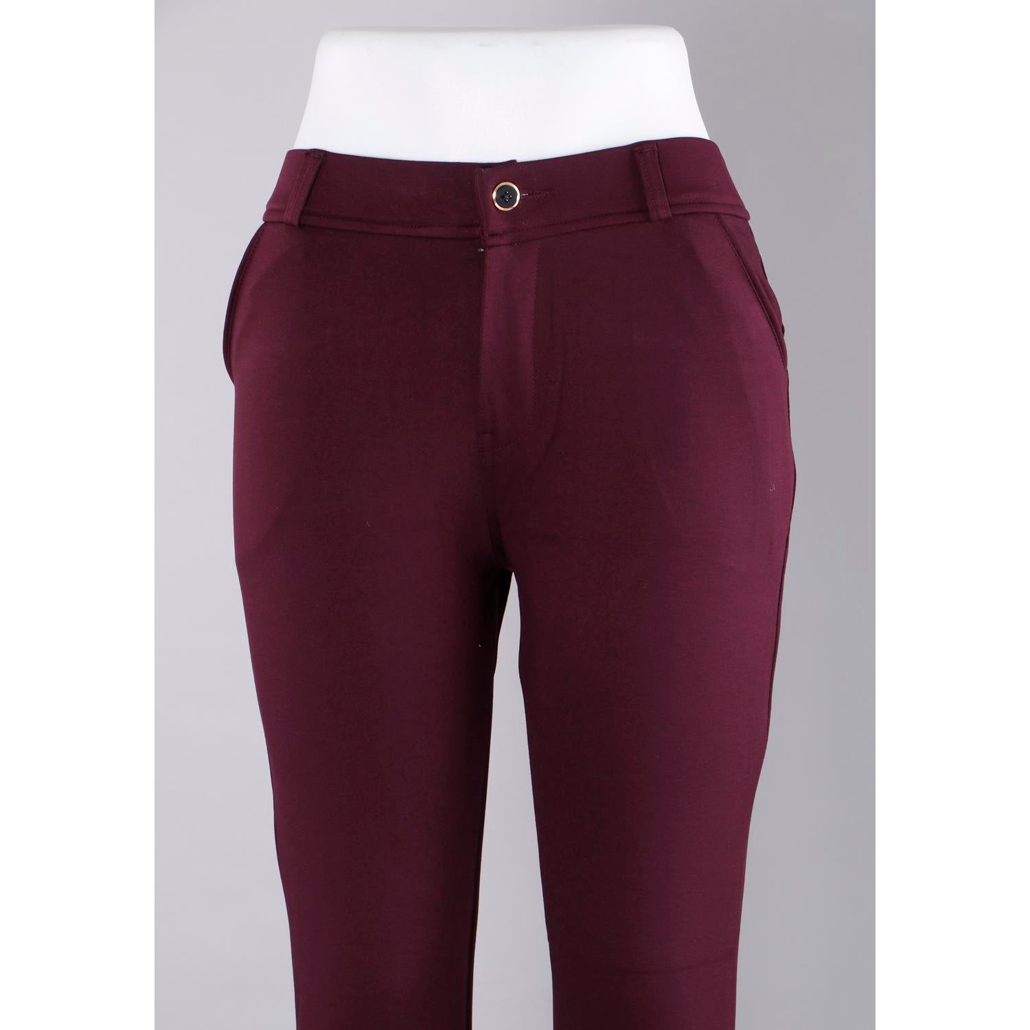 Shop Women's Wine Colour Lycra Pant Online