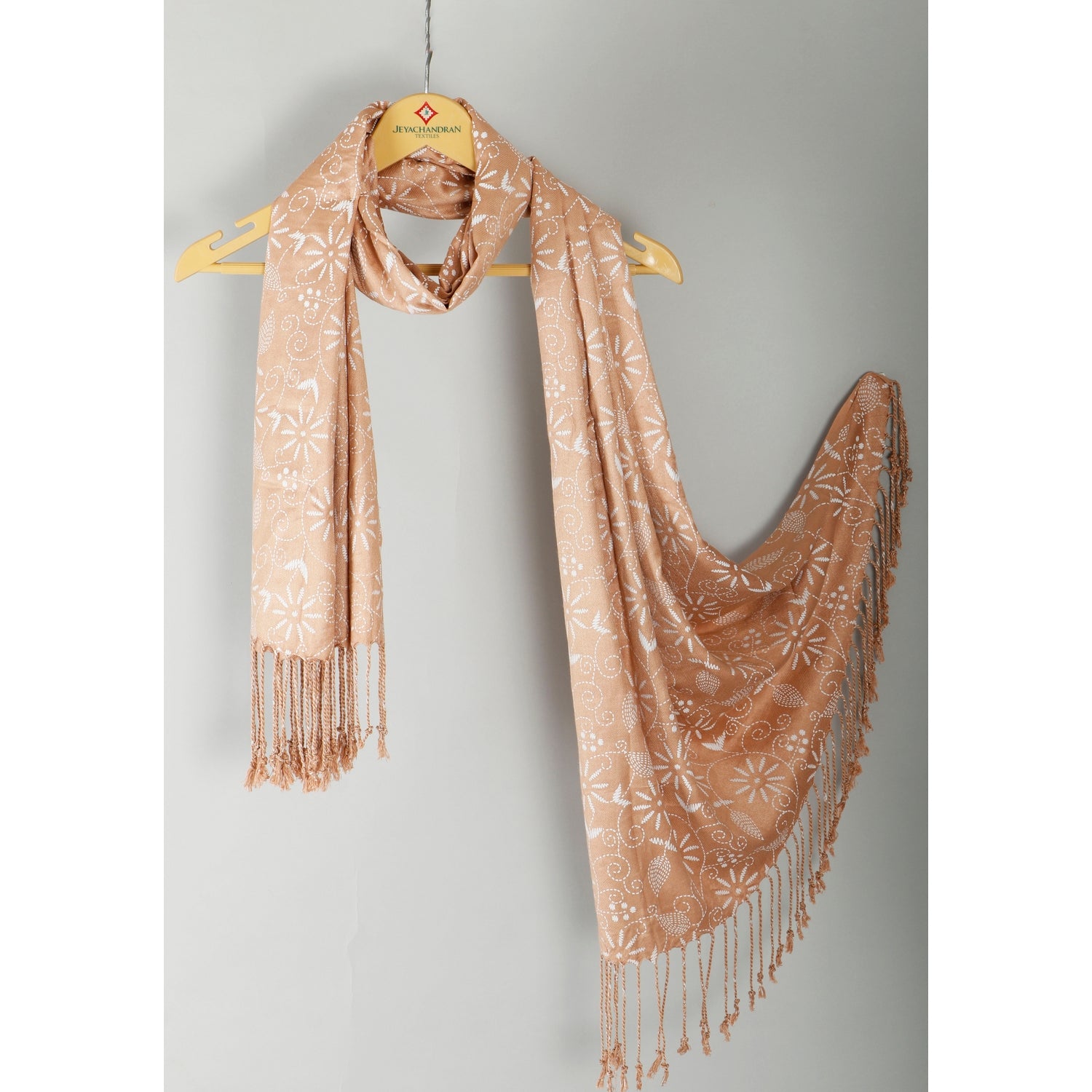 Light Peach Colour Printed Stole