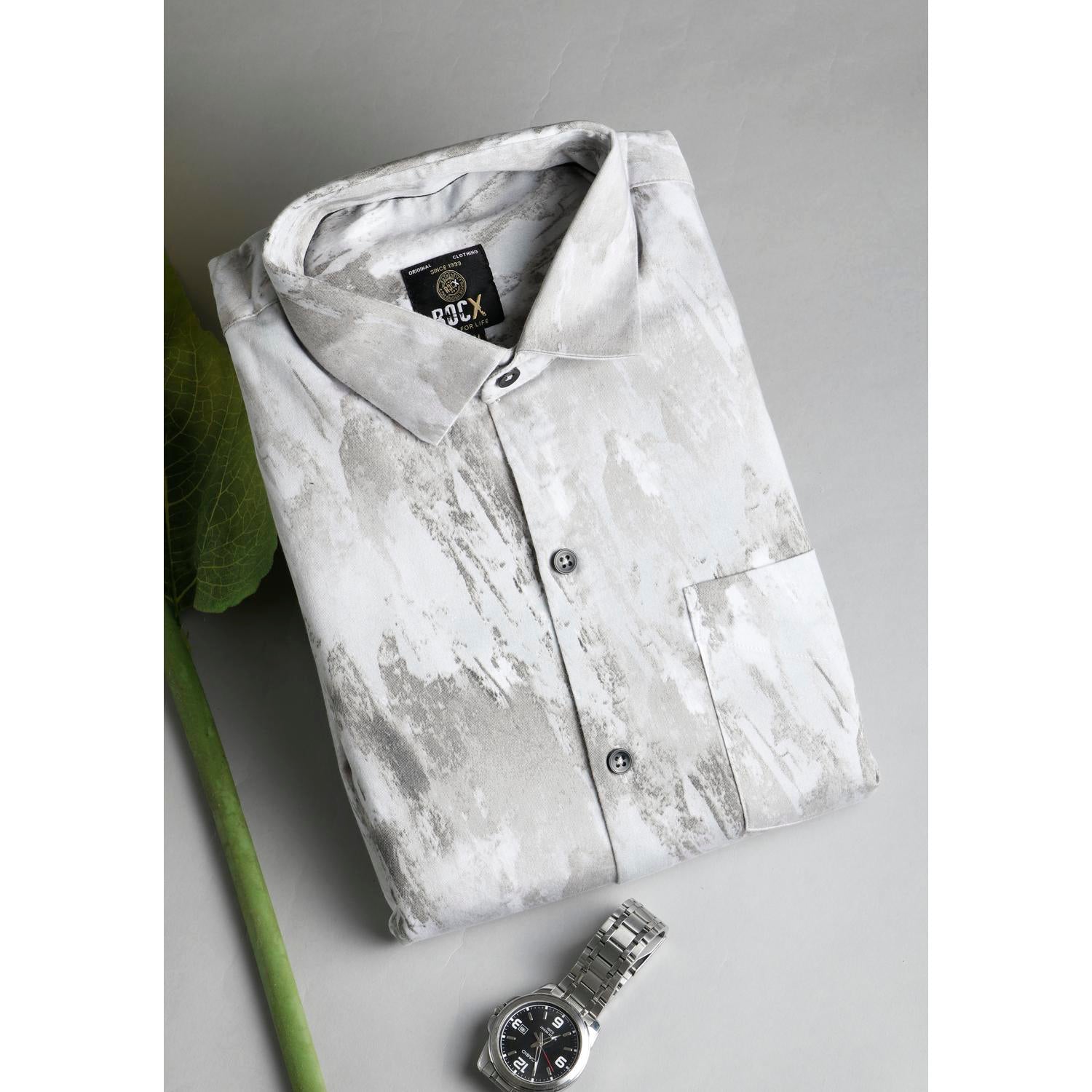 Grey Printed Men's Shirt