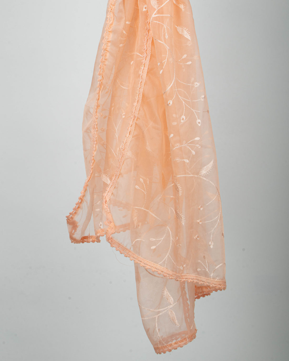 Orange Colour Embroidered Stole