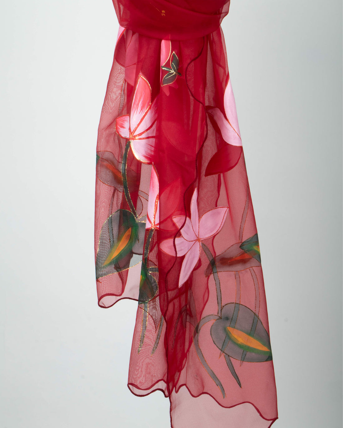 Red Colour Printed Stole