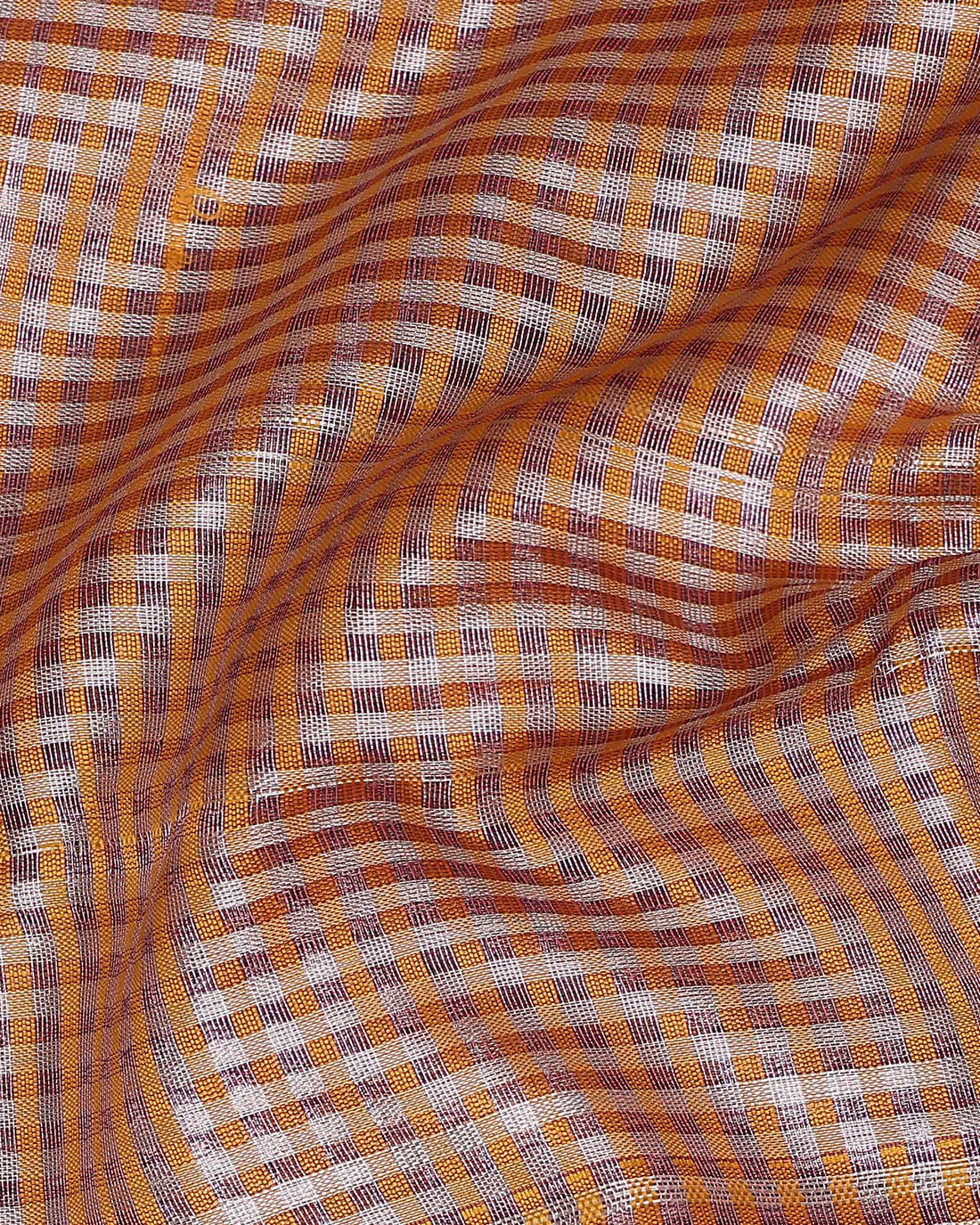 Nayanthara Mustard Colour Checked Design Tissue Saree