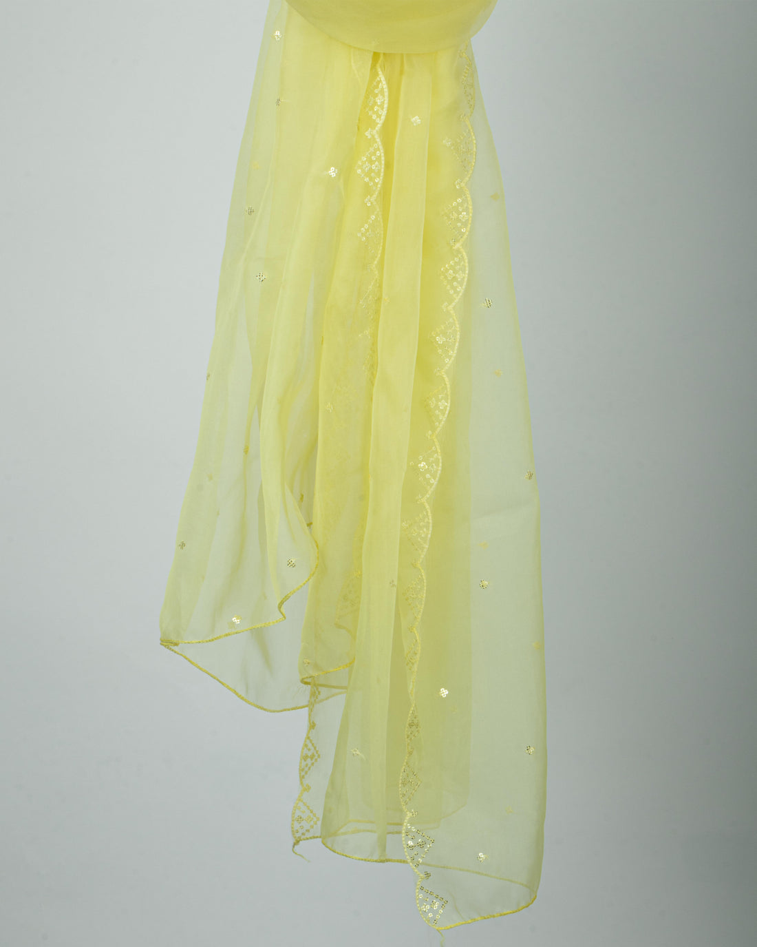 Yellow Colour Embroidered Stole