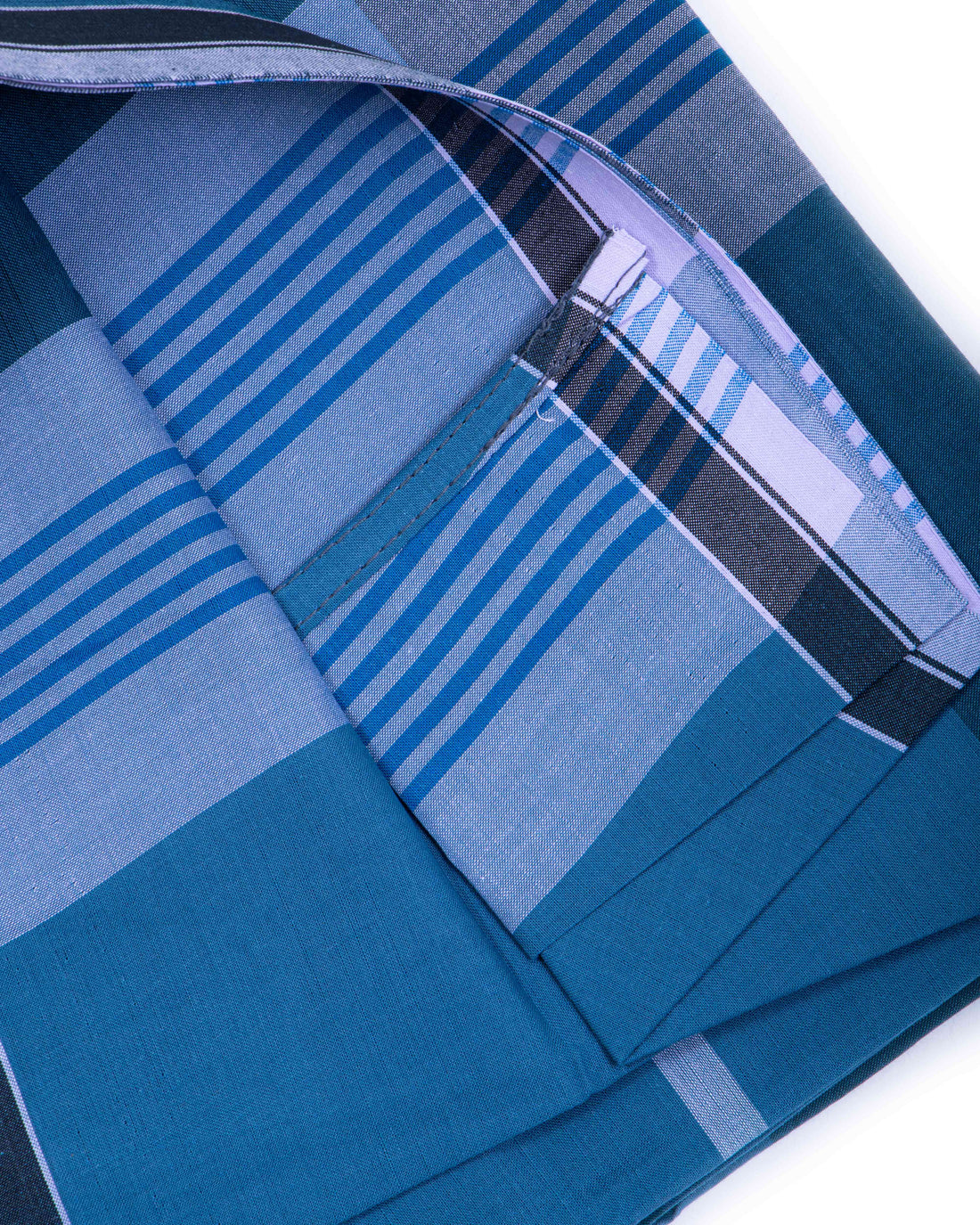 Sangu Brand Blue Checkered 2.10 m Stitched Lungi