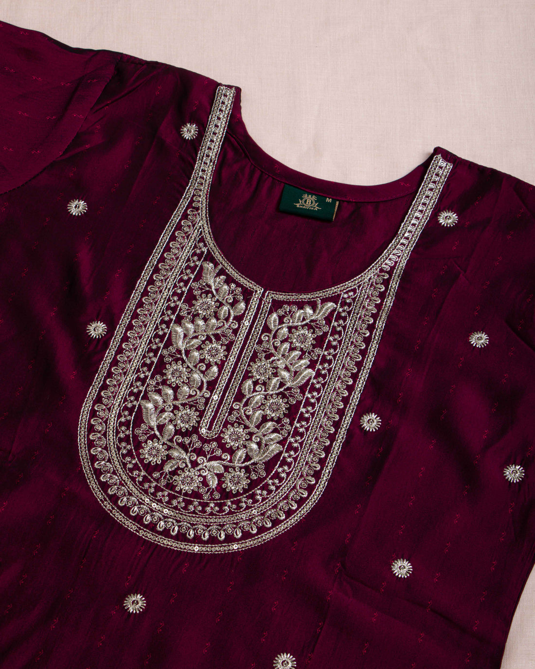 Designer Purple Colour Embroidered Women's Kurti
