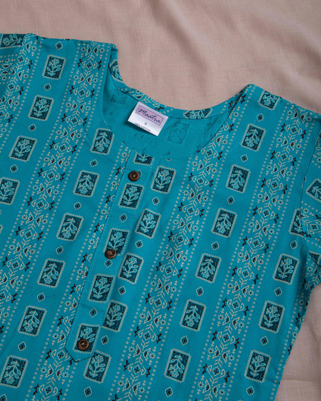 Designer Sky Blue Colour Printed Women's Kurti