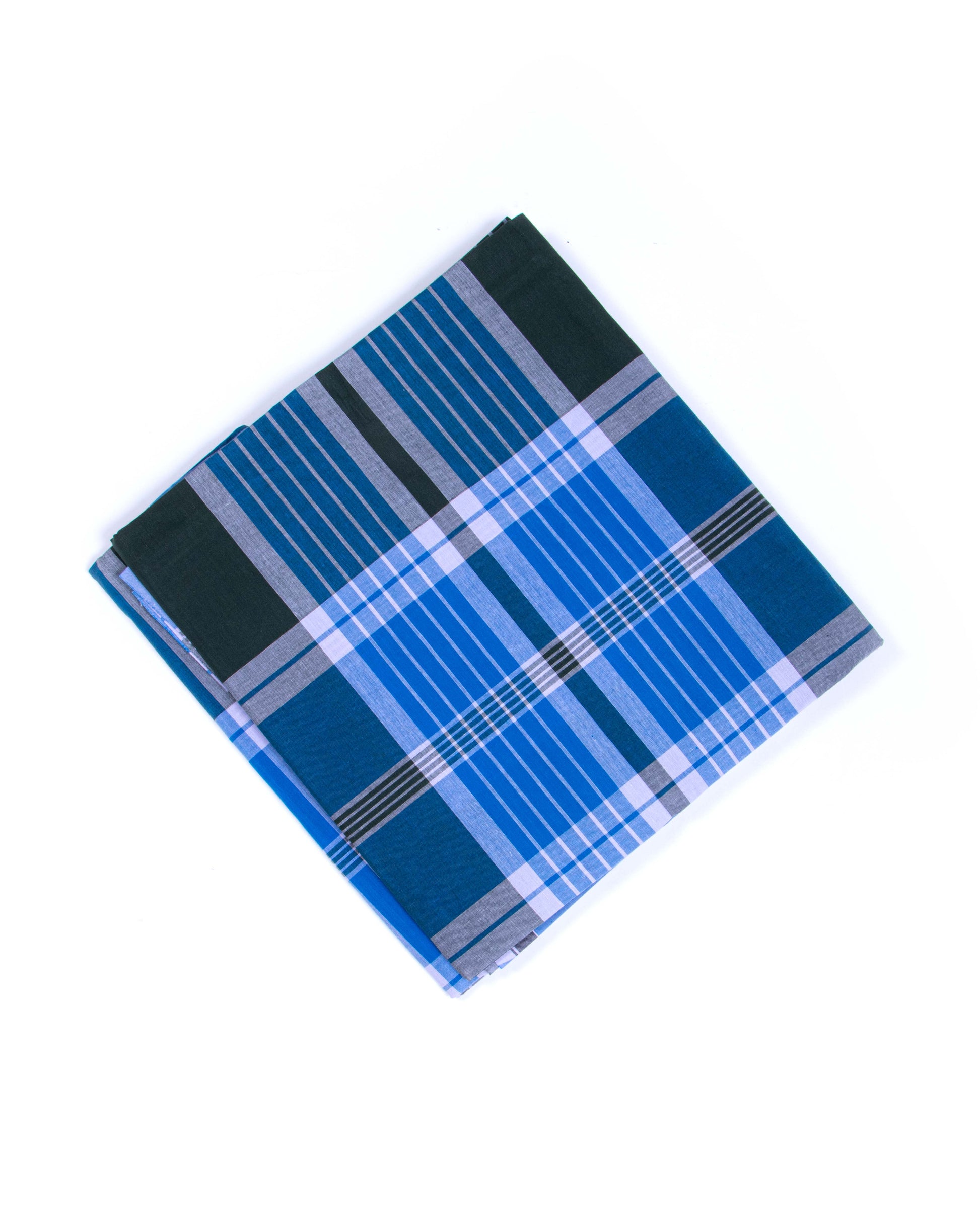 Shop 999 Brand Blue Checkered 2.10 m Stitched Lungi