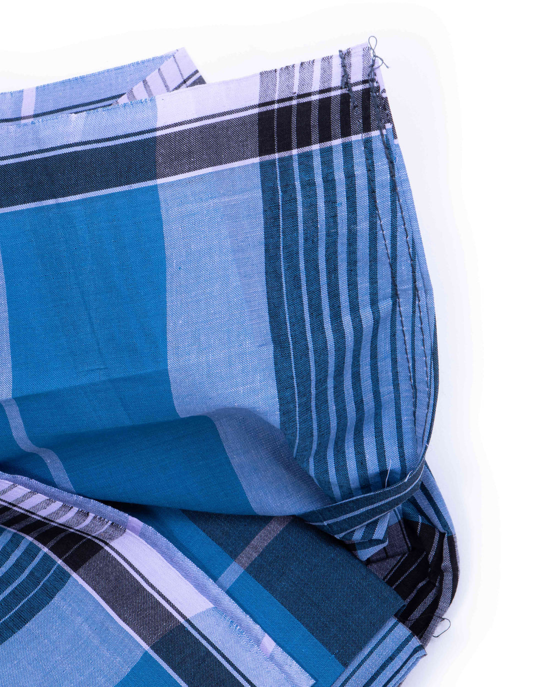 Sangu Brand Blue Checkered 2.10 m Stitched Lungi