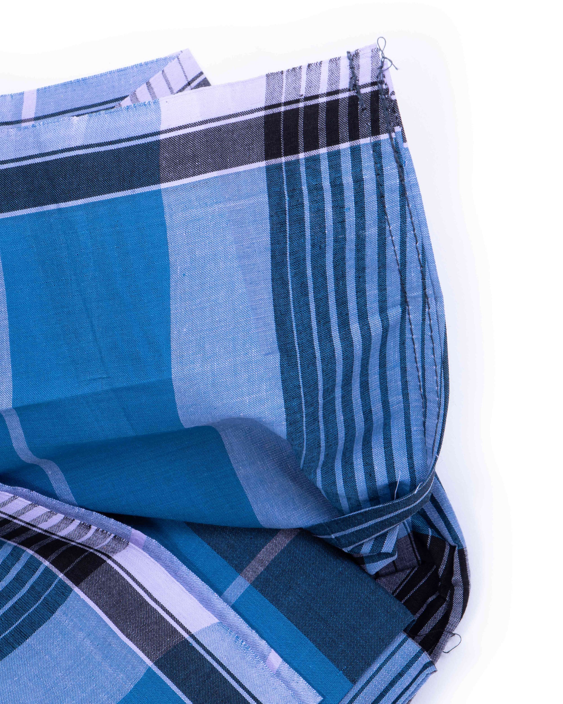 Buy Sangu Brand Blue Checkered 2.10 m Stitched Lungi