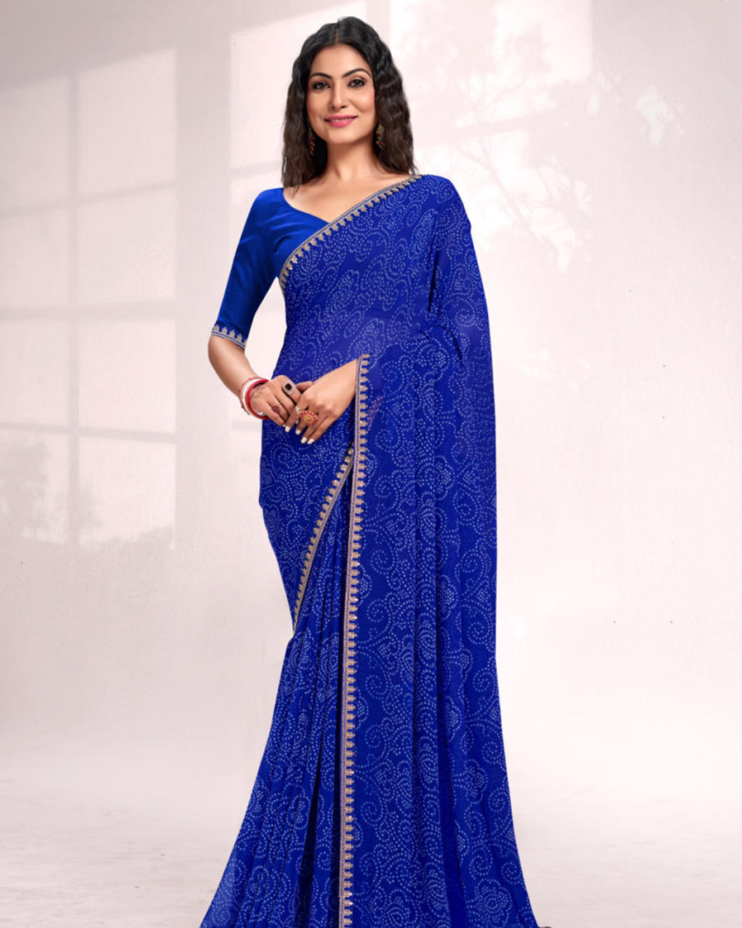 Blue Colour Fancy Saree