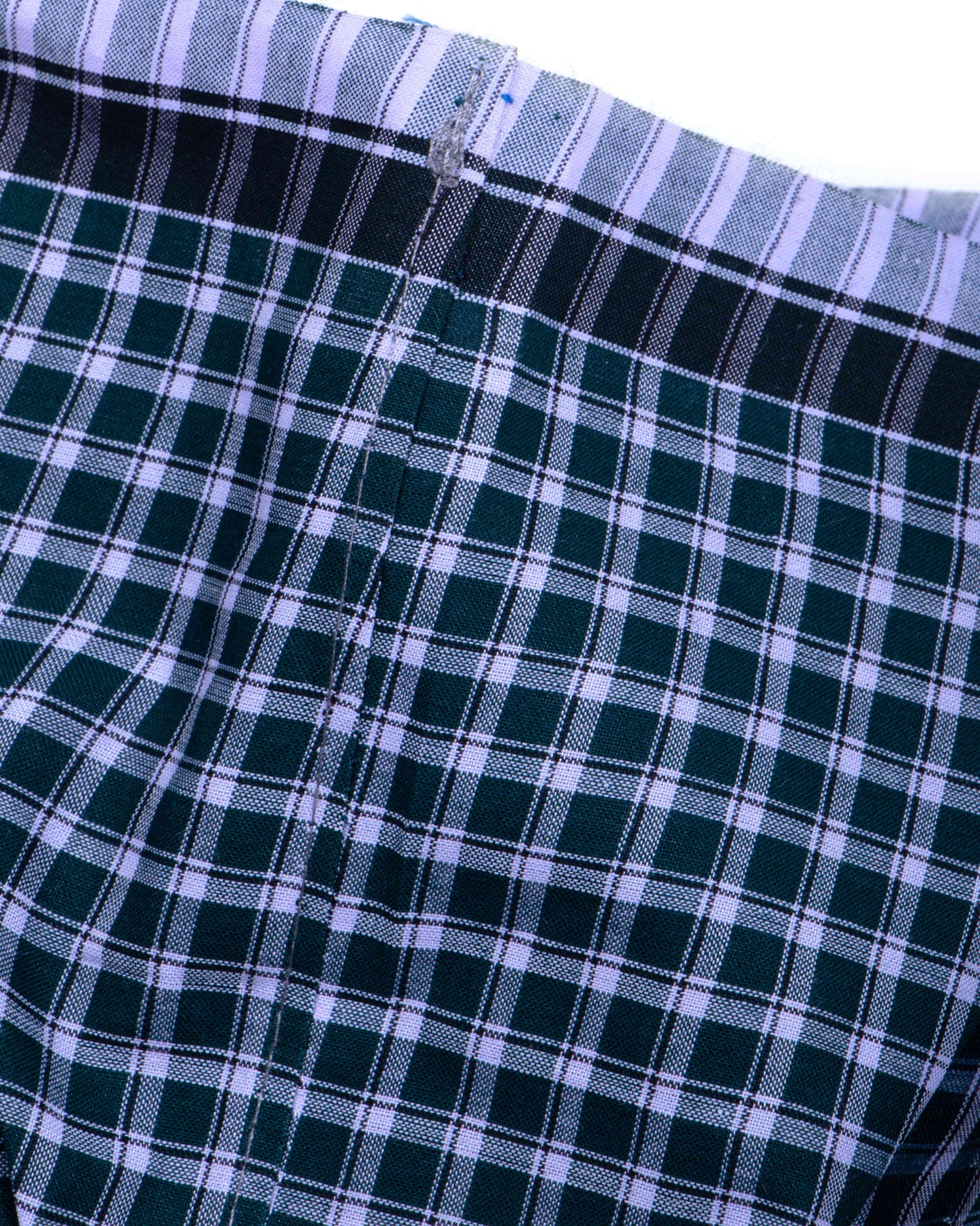 Buy 999 Brand Green Checkered 2.10 m Stitched Lungi