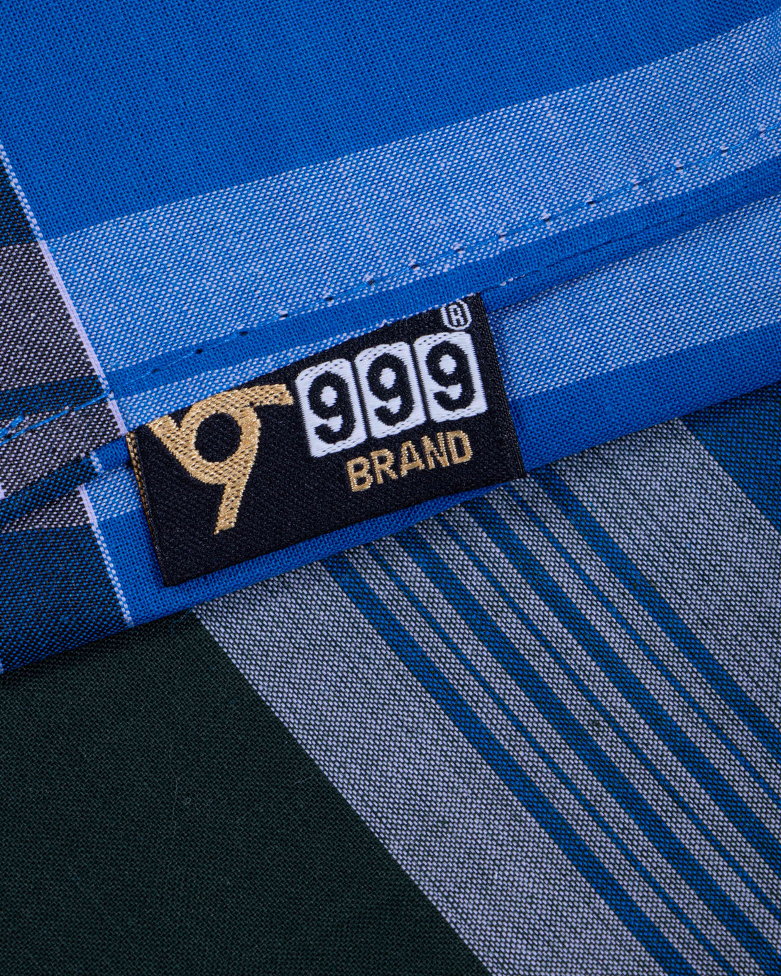 999 Brand Blue Checkered 2.10 m Stitched Lungi