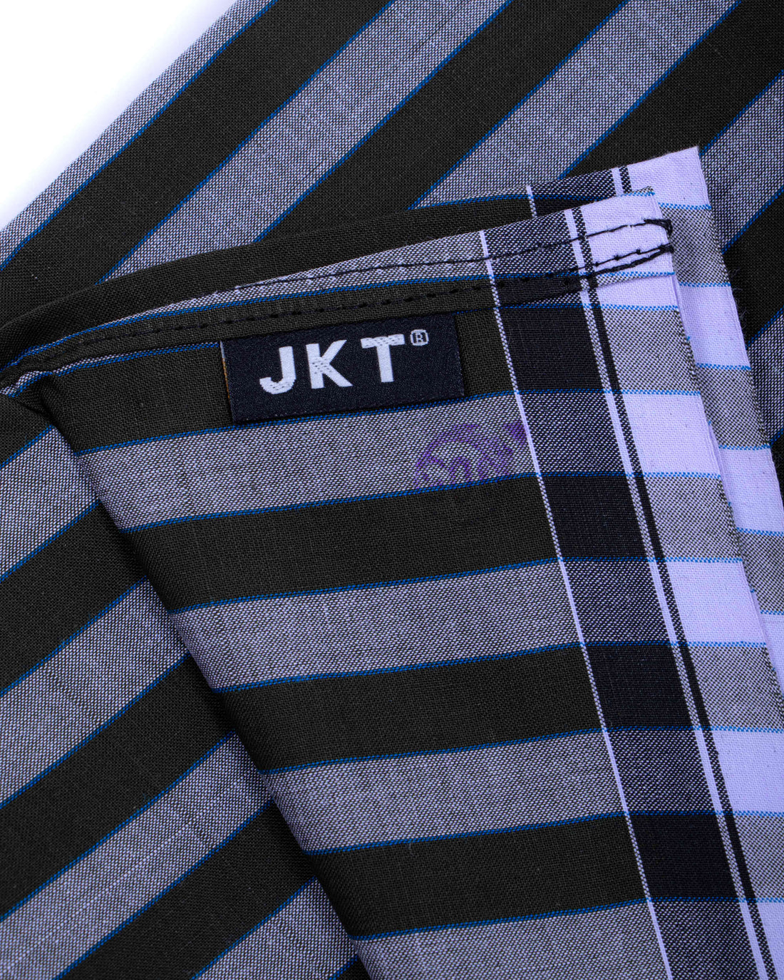 JKT Brand Grey Striped 2.10 m Stitched Lungi