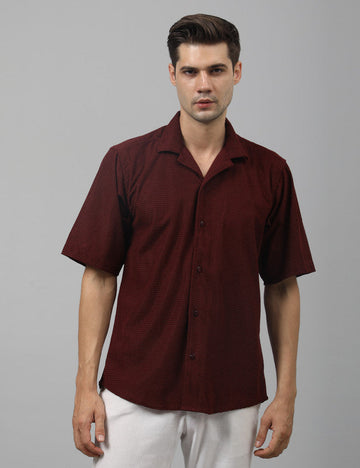 Native Bull Burgundy Popcorn Shirt