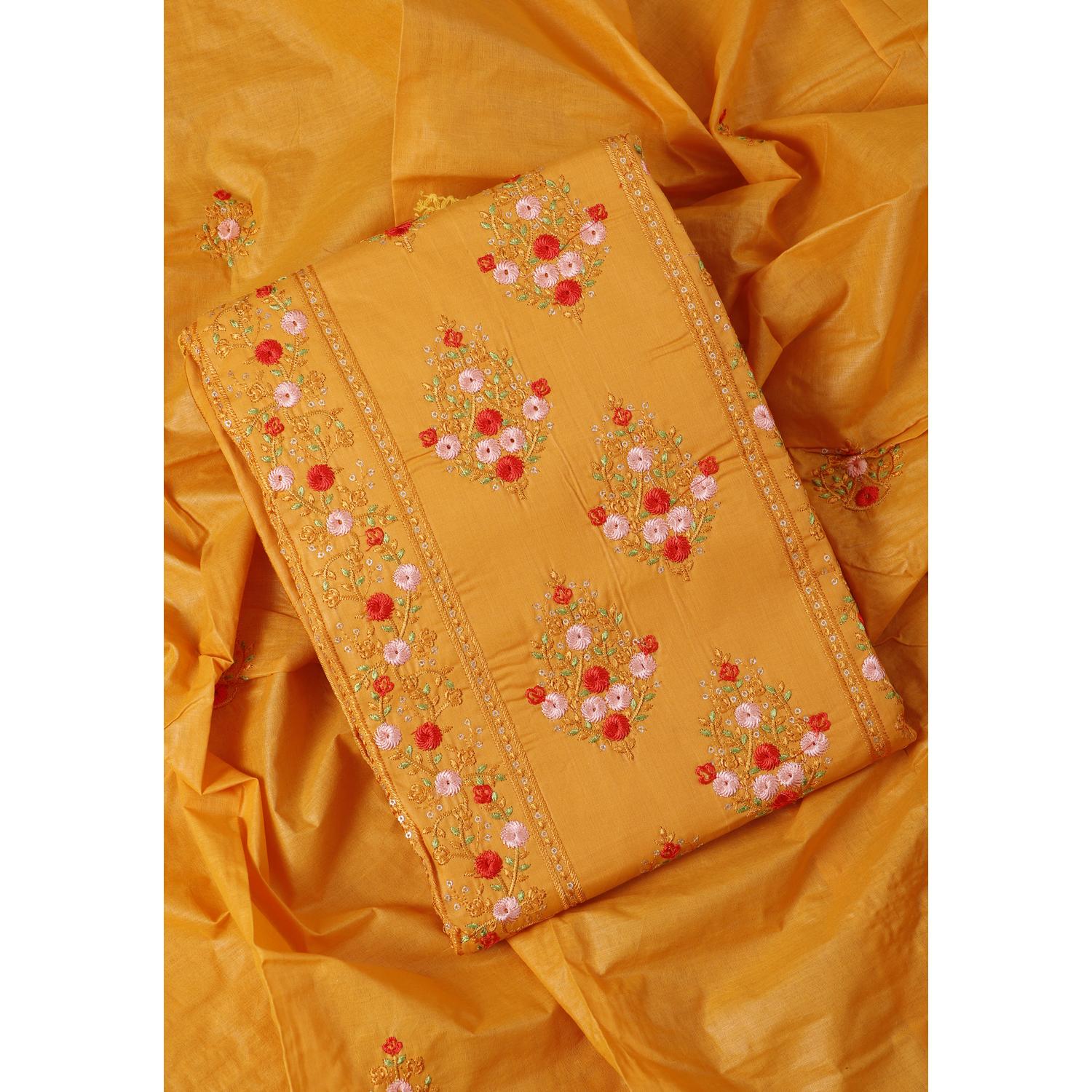 Mustard Colour Unstitched Salwar Material