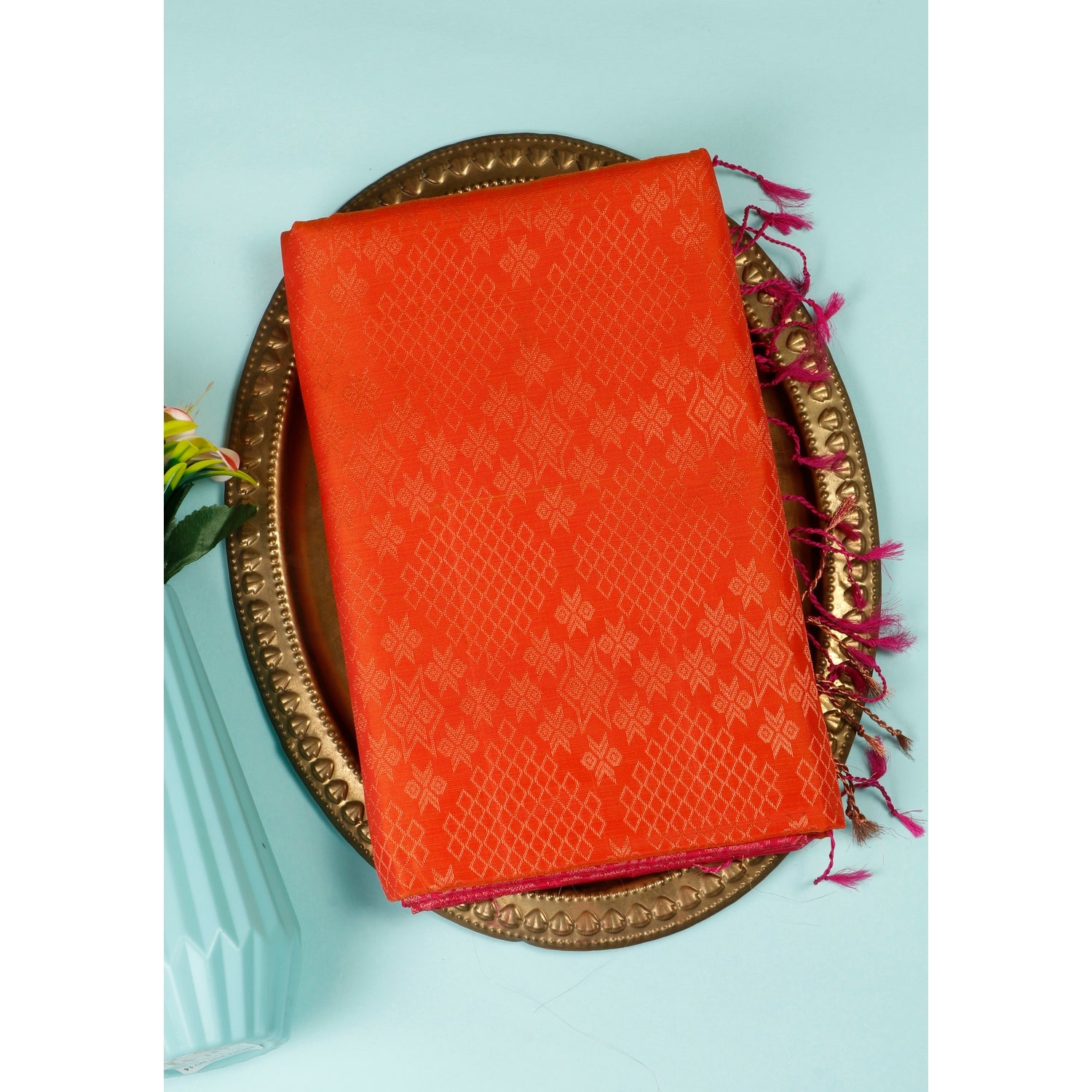 Orange Colour Soft Silk Saree