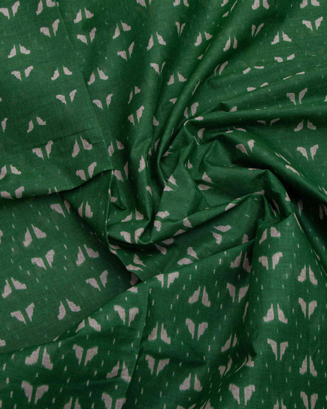 Green Colour Voile Cotton Saree Without Blouse