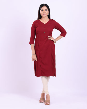 Designer maroon colour women's kurti