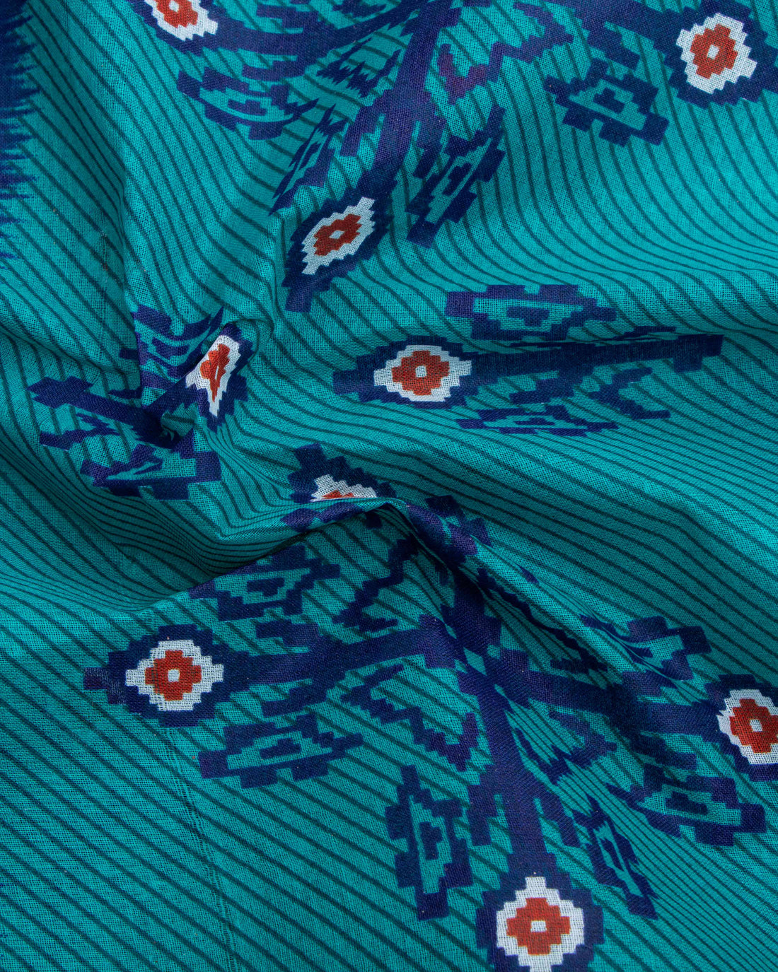 Blue Colour Voile Cotton Saree Without Blouse